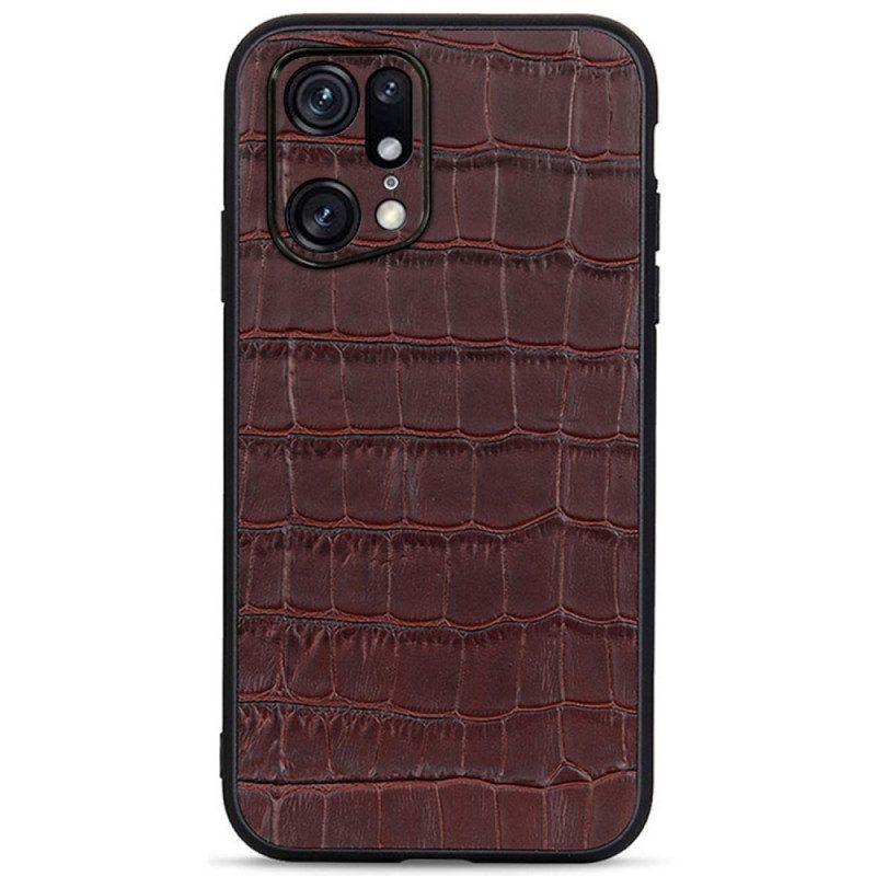 Cover Oppo Find X5 Pro Vera Pelle Di Coccodrillo