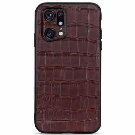 Cover Oppo Find X5 Pro Vera Pelle Di Coccodrillo