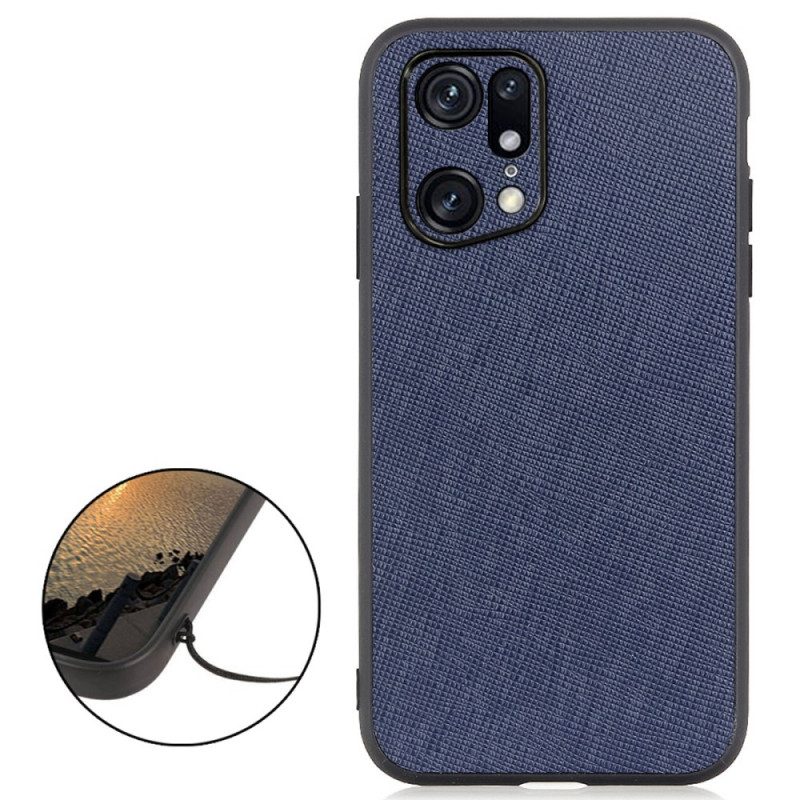 Cover Oppo Find X5 Pro Vera Pelle Martellata