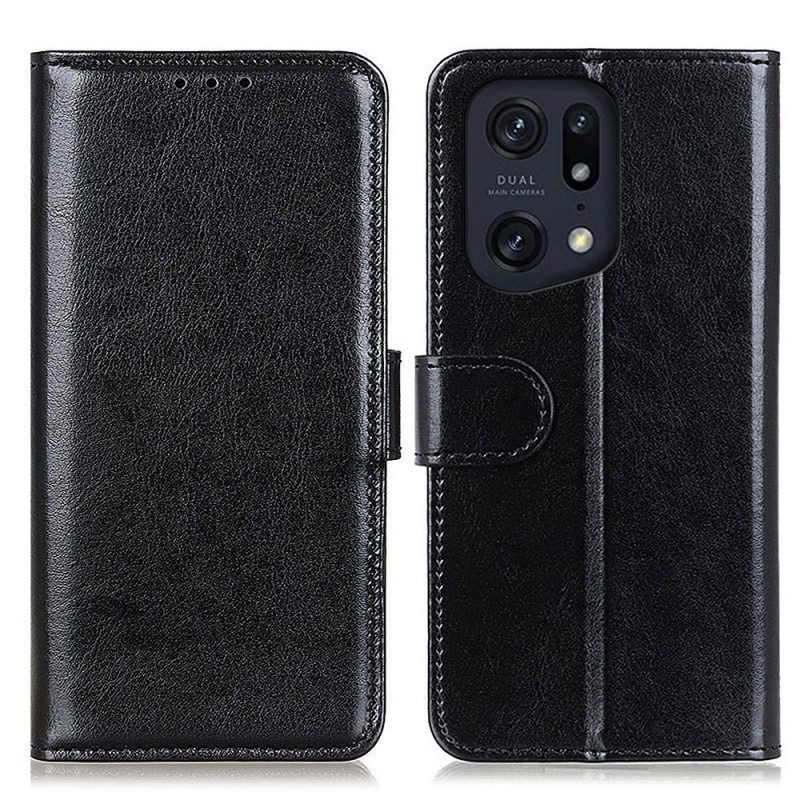 Custodia in pelle Oppo Find X5 Pro Finezza Ghiacciata