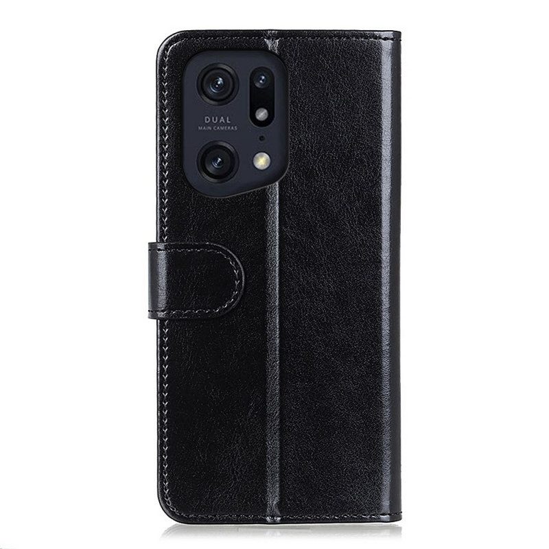 Custodia in pelle Oppo Find X5 Pro Finezza Ghiacciata