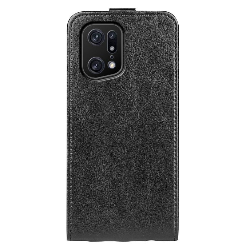 Custodia in pelle Oppo Find X5 Pro Folio Cover Aletta Verticale