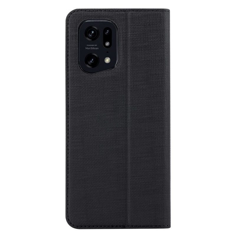 Custodia in pelle Oppo Find X5 Pro Struttura Del Tessuto Vili