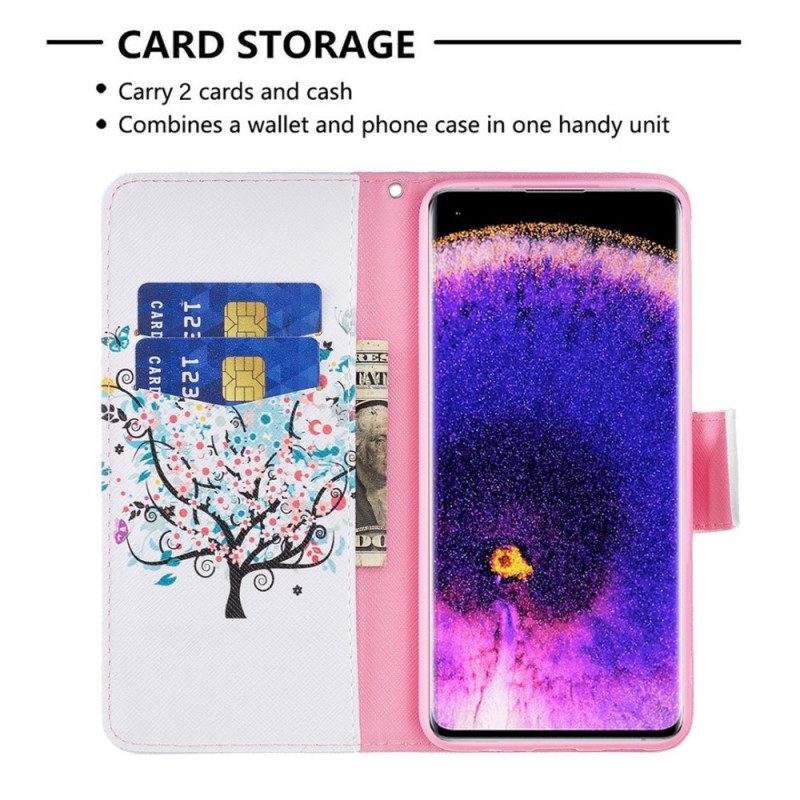 Folio Cover Oppo Find X5 Pro Albero Fiorito