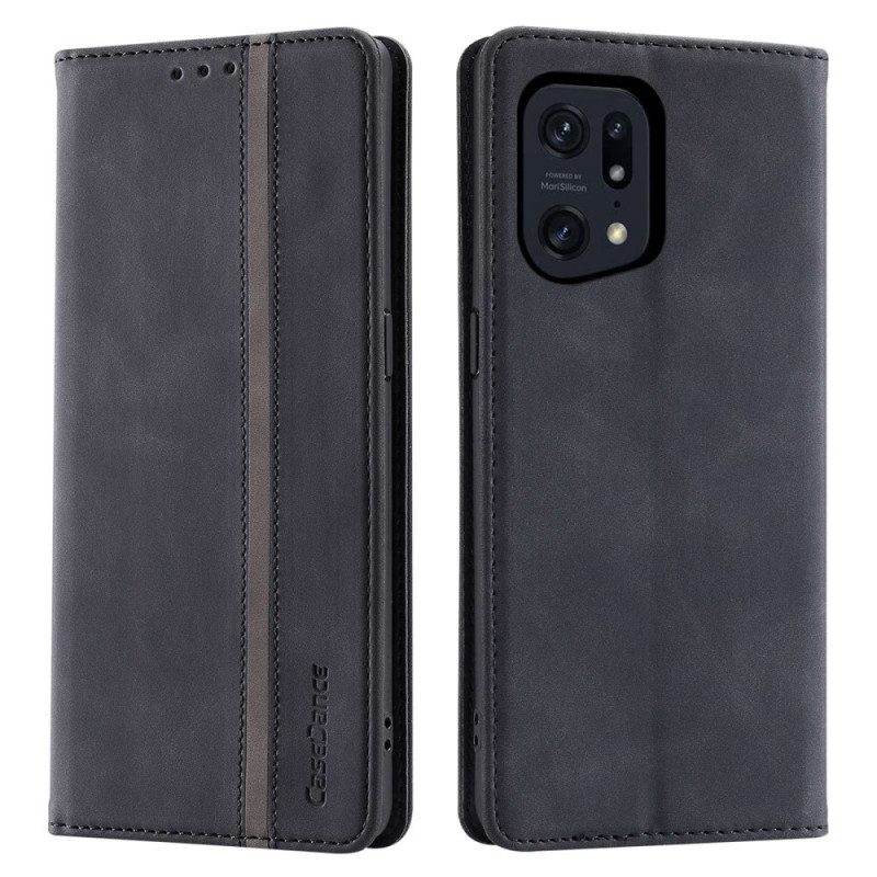 Folio Cover Oppo Find X5 Pro Custodia in pelle Casedance In Similpelle