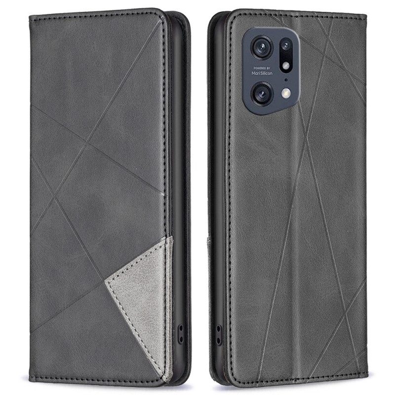 Folio Cover Oppo Find X5 Pro Custodia in pelle Diamanti