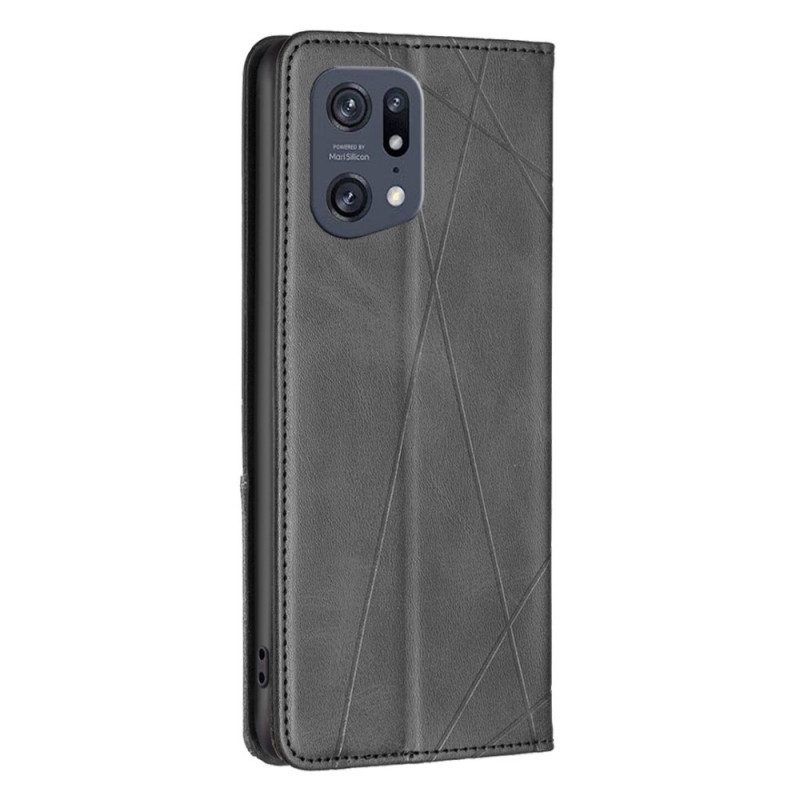 Folio Cover Oppo Find X5 Pro Custodia in pelle Diamanti