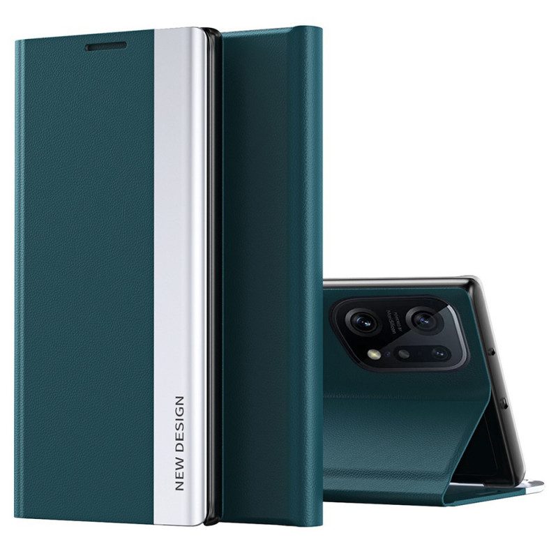 Folio Cover Oppo Find X5 Pro Custodia in pelle Nuovo Design