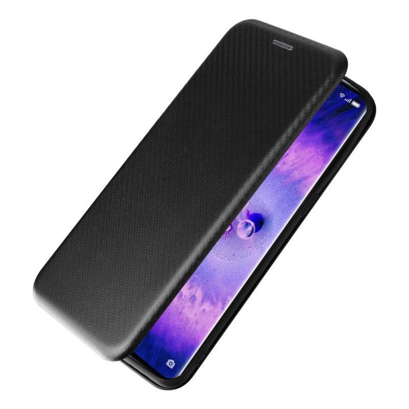 Folio Cover Oppo Find X5 Pro Custodia in pelle Struttura In Fibra Di Carbonio