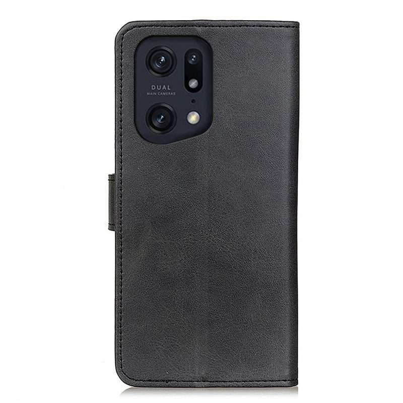 Folio Cover Oppo Find X5 Pro Ecopelle Opaca