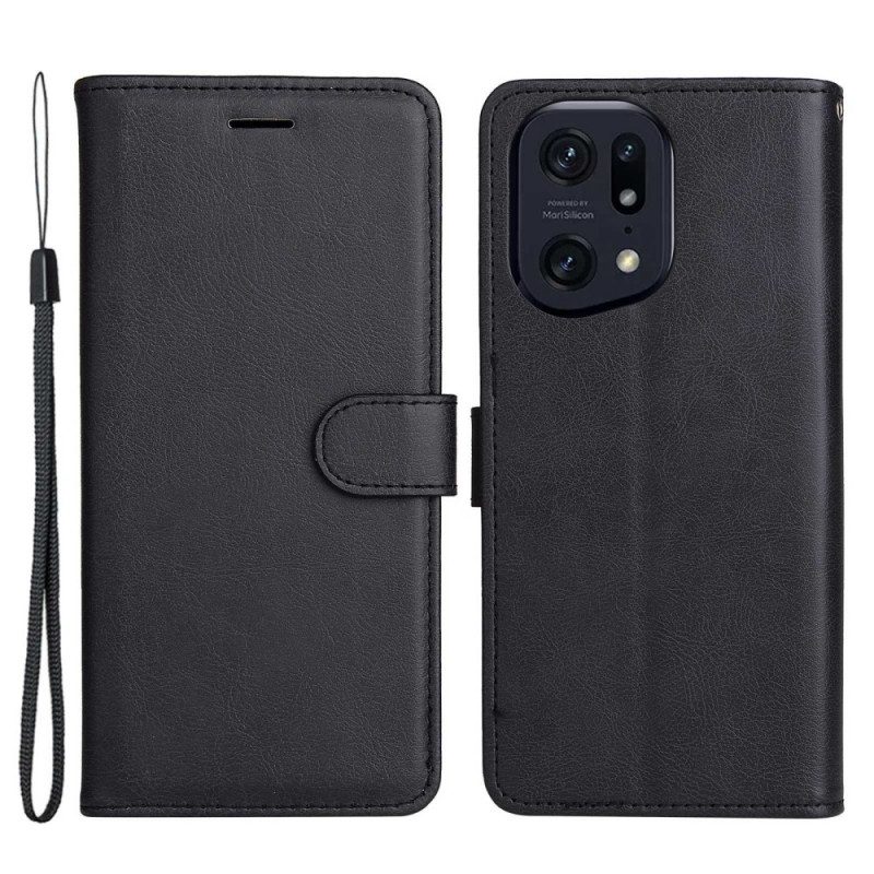 Folio Cover Oppo Find X5 Pro Semplice Con Cinturino