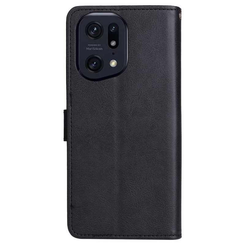 Folio Cover Oppo Find X5 Pro Semplice Con Cinturino