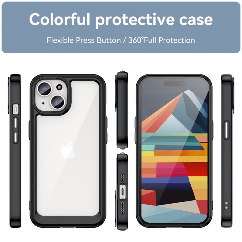 Cover iPhone 15 Bordi In Silicone Trasparente