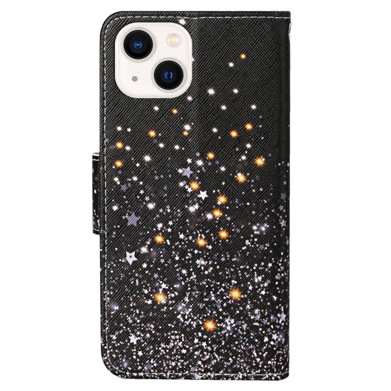 Custodia in pelle iPhone 15 Doccia Star Con Cinghia