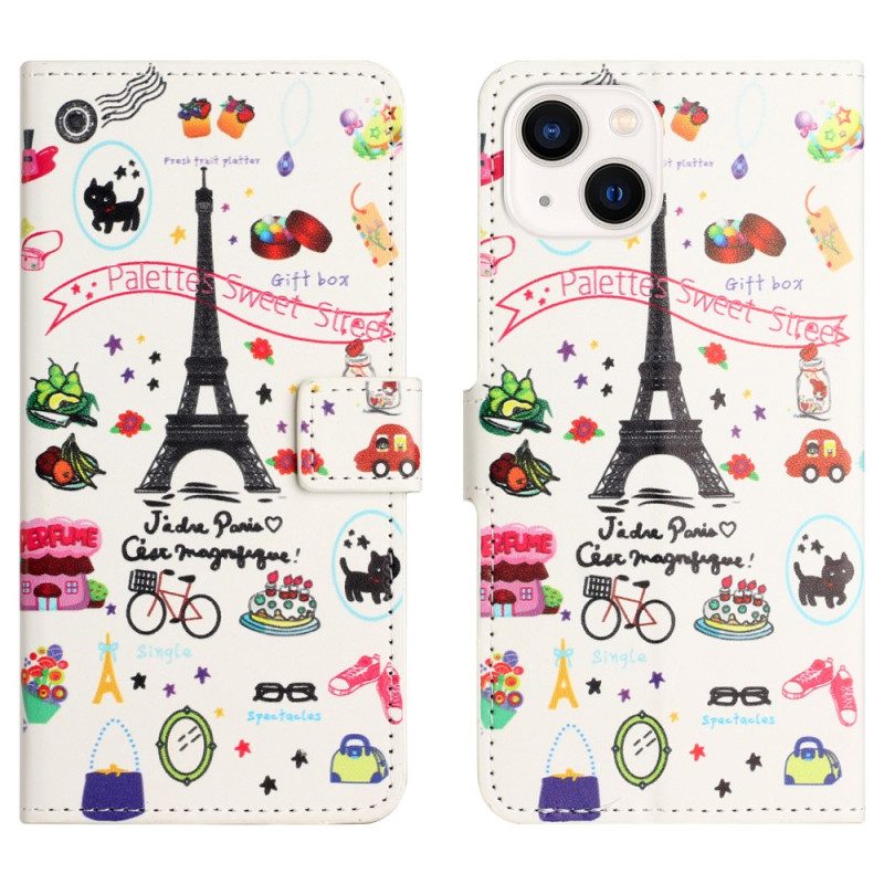 Custodia in pelle iPhone 15 Dolce Parigi