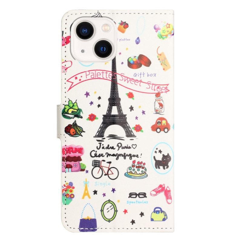 Custodia in pelle iPhone 15 Dolce Parigi