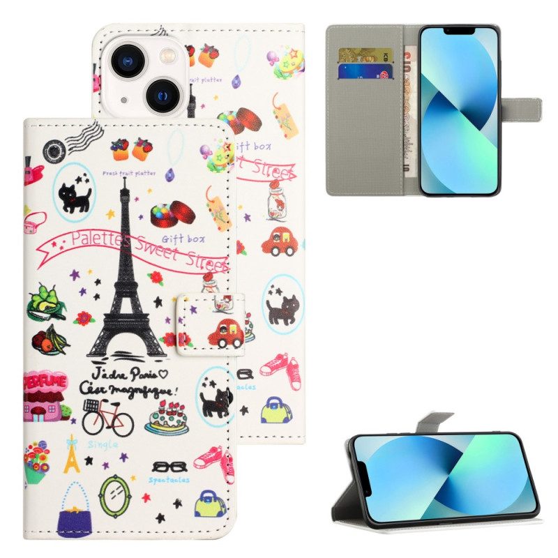 Custodia in pelle iPhone 15 Dolce Parigi