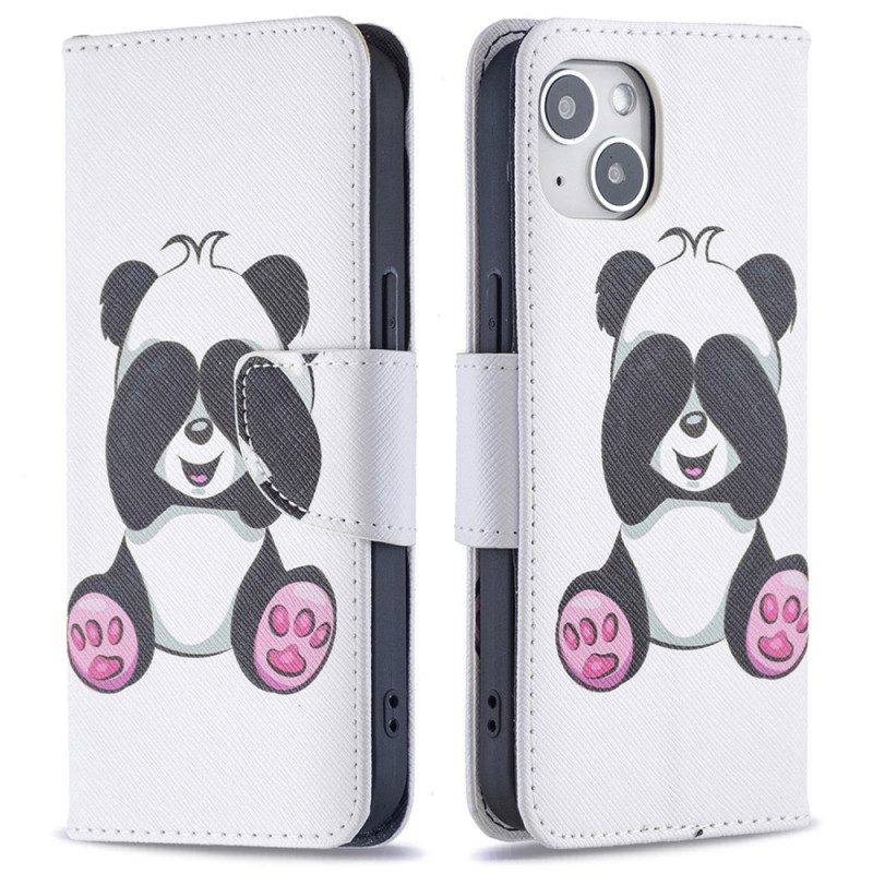 Custodia in pelle iPhone 15 Panda