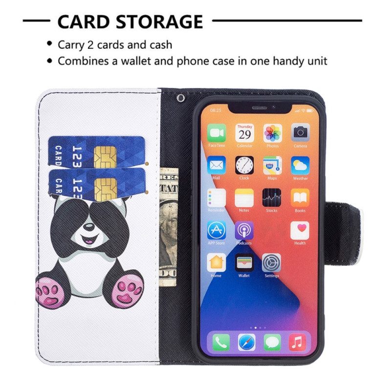 Custodia in pelle iPhone 15 Panda