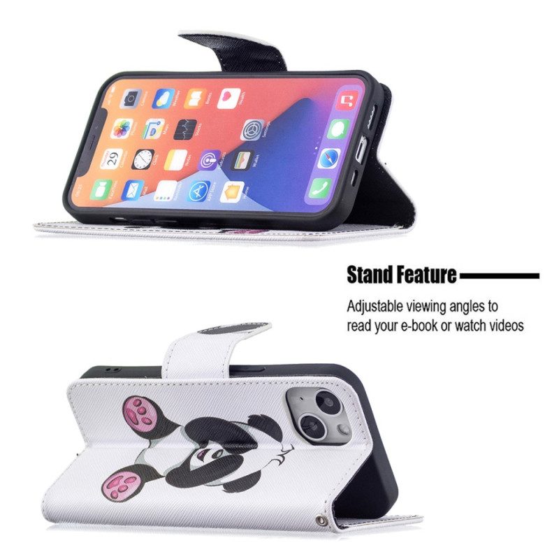 Custodia in pelle iPhone 15 Panda