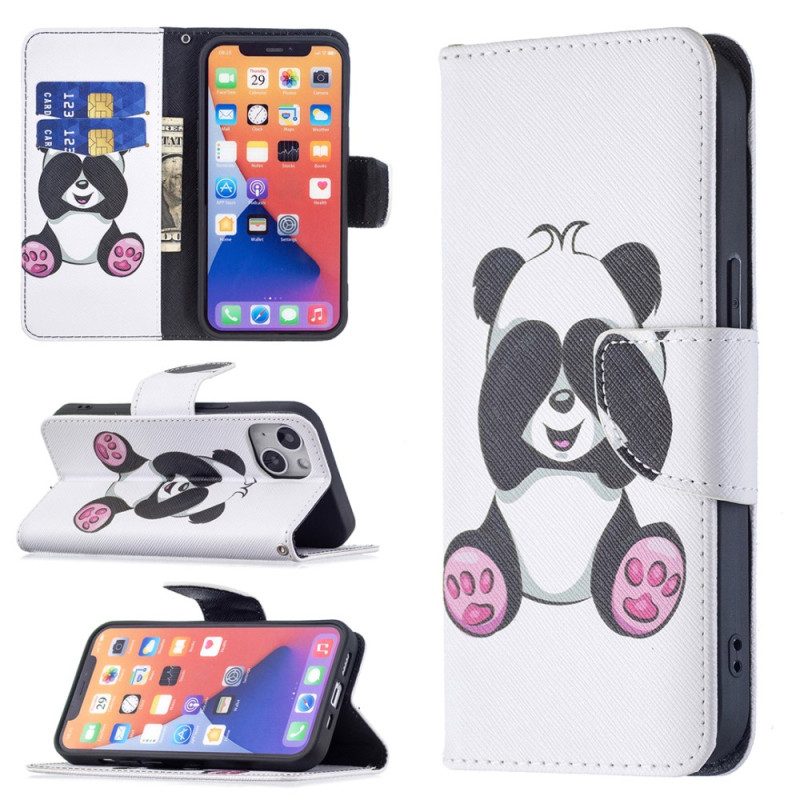 Custodia in pelle iPhone 15 Panda