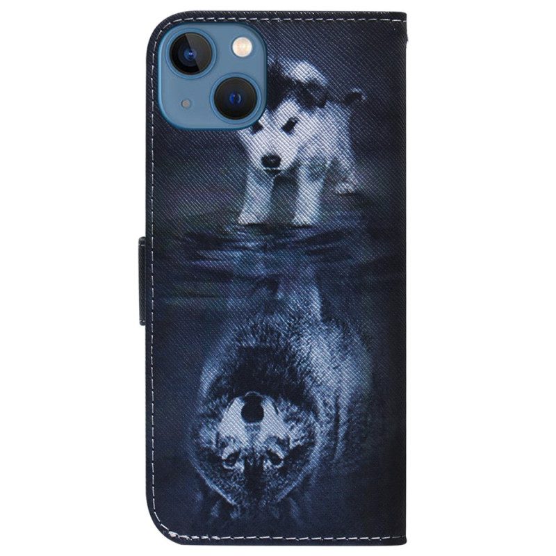 Custodia in pelle iPhone 15 Sogno Di Un Cucciolo