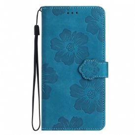 Custodia in pelle iPhone 15 Stampa Floreale