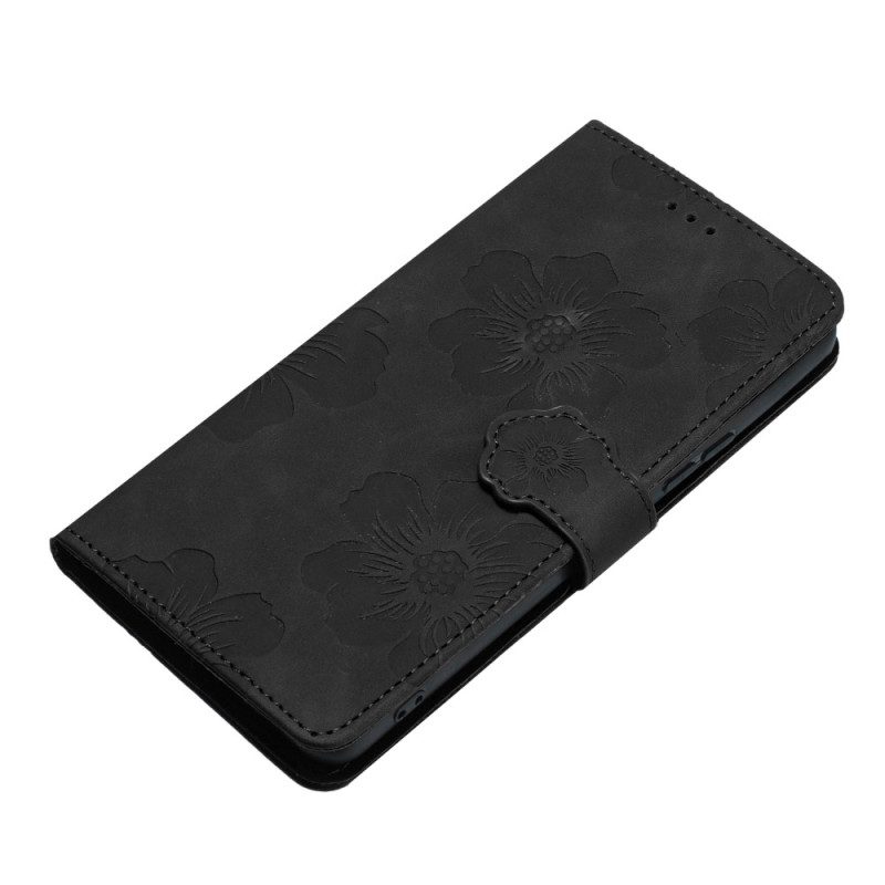 Custodia in pelle iPhone 15 Stampa Floreale