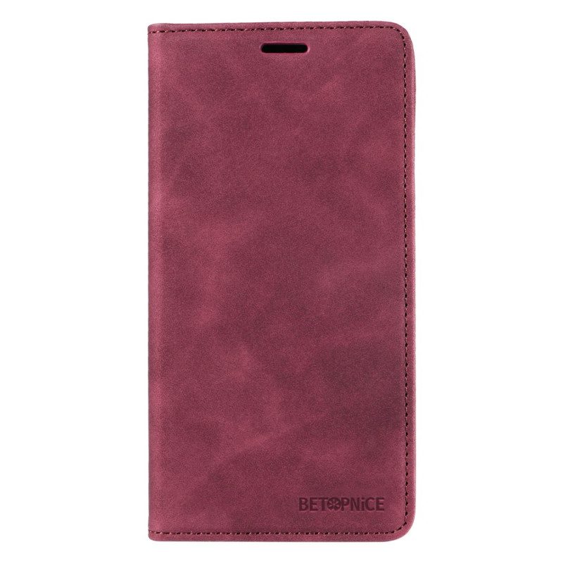 Folio Cover iPhone 15 Custodia in pelle Betopnice