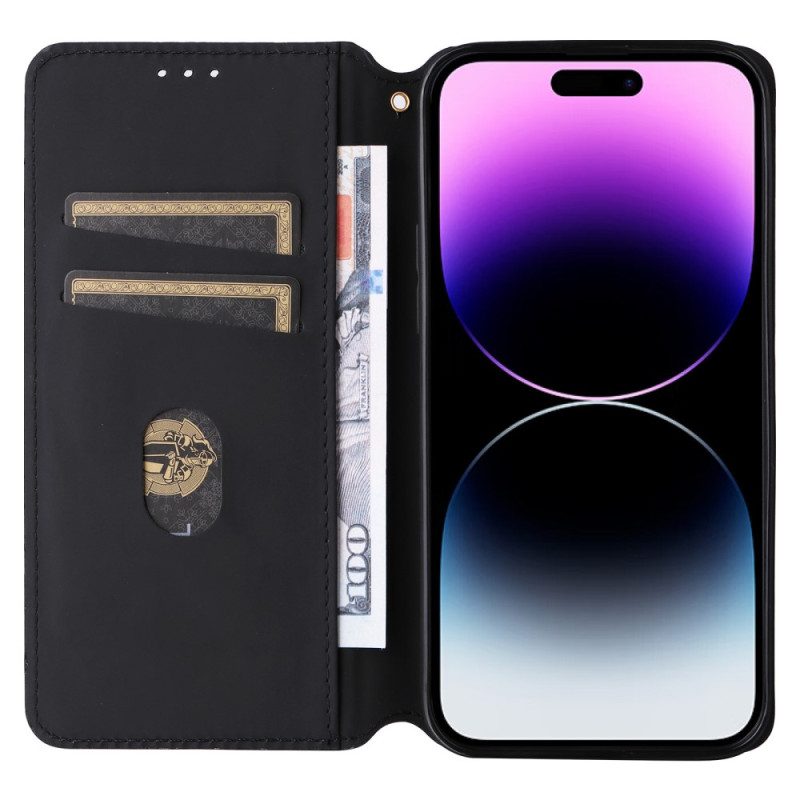 Folio Cover iPhone 15 Custodia in pelle Cubi 3d