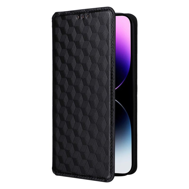 Folio Cover iPhone 15 Custodia in pelle Cubi 3d