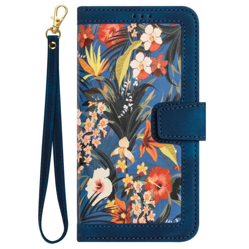 Folio Cover iPhone 15 Fiori Di Lusso