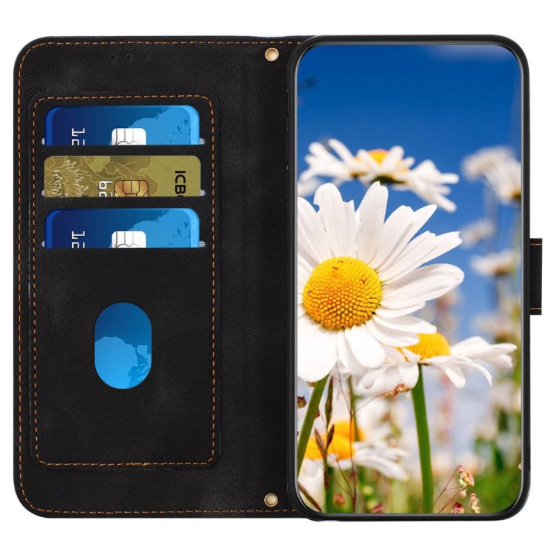 Folio Cover iPhone 15 Fiori Di Lusso