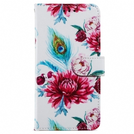 Folio Cover iPhone 15 Fiori Liberty Con Cinturino