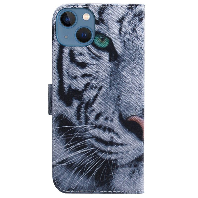 Folio Cover iPhone 15 Tigre Bianca