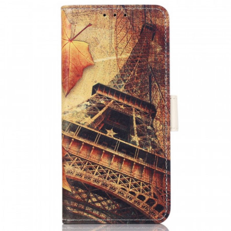 Custodia in pelle Samsung Galaxy A03 Torre Eiffel In Autunno