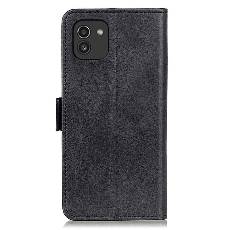 Folio Cover Samsung Galaxy A03 Custodia in pelle Doppio Lembo