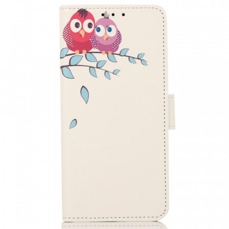 Folio Cover Samsung Galaxy A03 Paio Di Gufi Sull'albero