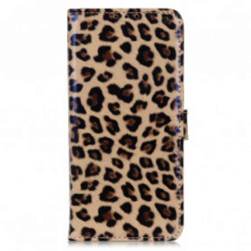 Custodia in pelle Motorola Edge 20 Lite Leopardo