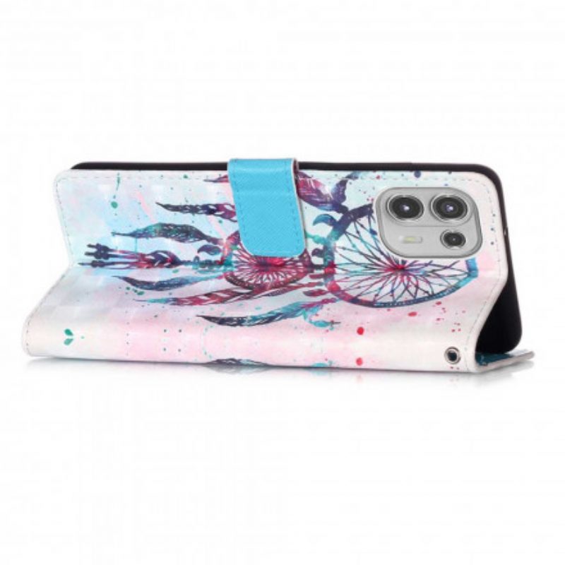 Folio Cover Motorola Edge 20 Lite Acchiappasogni Ad Acquerello