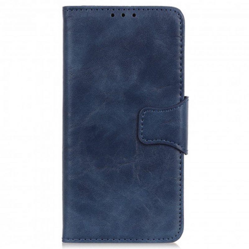 Folio Cover Motorola Edge 20 Lite Chiusura Reversibile In Pelle Crosta