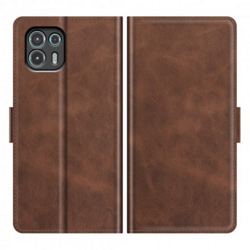 Folio Cover Motorola Edge 20 Lite Custodia in pelle Doppia Patta Classica