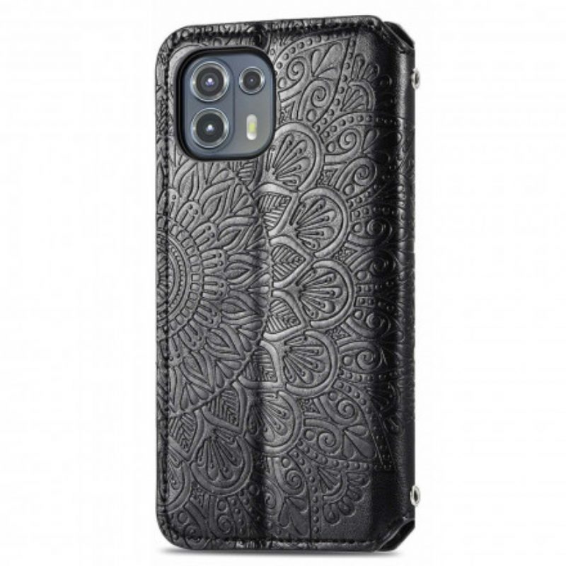 Folio Cover Motorola Edge 20 Lite Custodia in pelle Mandala