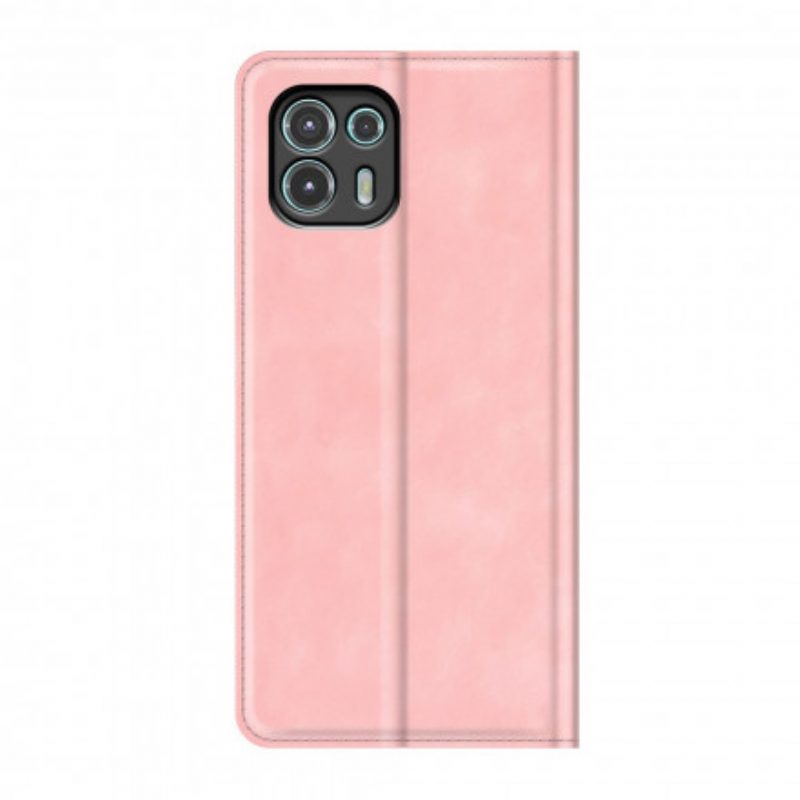 Folio Cover Motorola Edge 20 Lite Custodia in pelle Tocco Di Pelle