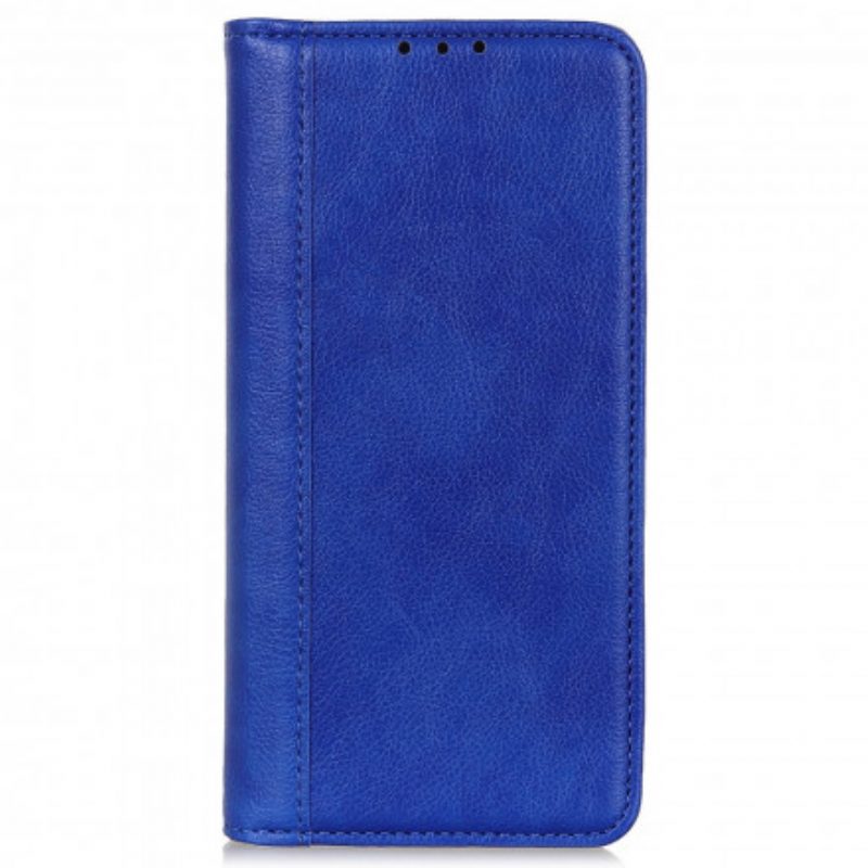 Folio Cover Motorola Edge 20 Lite Custodia in pelle Versione In Crosta Di Litchi