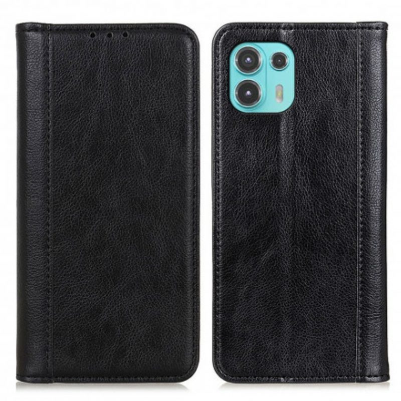 Folio Cover Motorola Edge 20 Lite Custodia in pelle Versione In Crosta Di Litchi