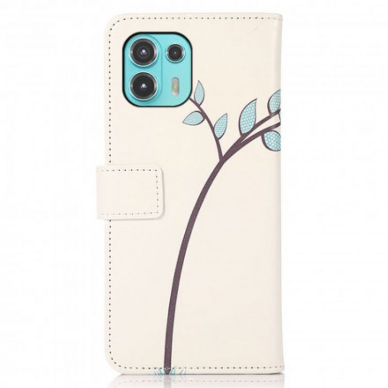 Folio Cover Motorola Edge 20 Lite Paio Di Gufi Sull'albero