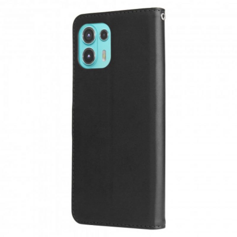 Folio Cover Motorola Edge 20 Lite Portamonete D'epoca