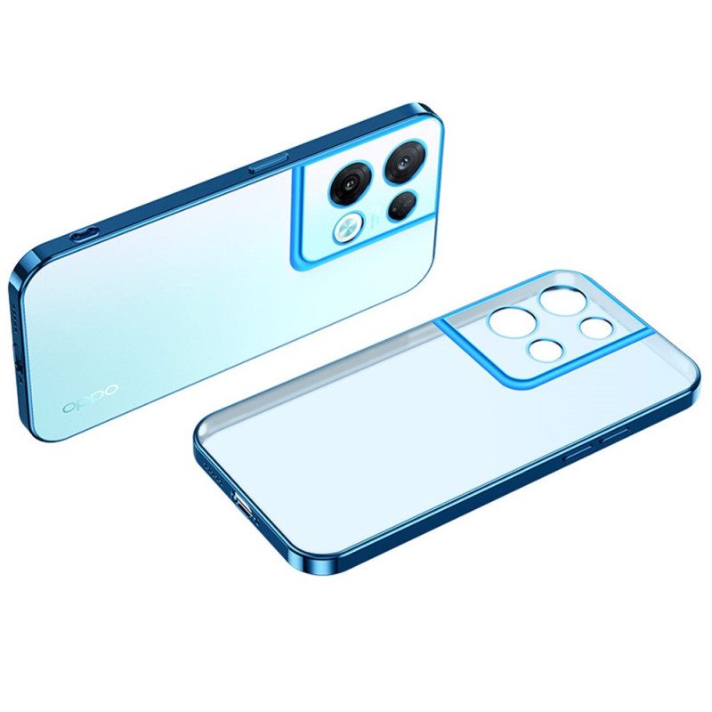 Cover Oppo Reno 8 Bordi Stile Metallo Trasparente Sulada