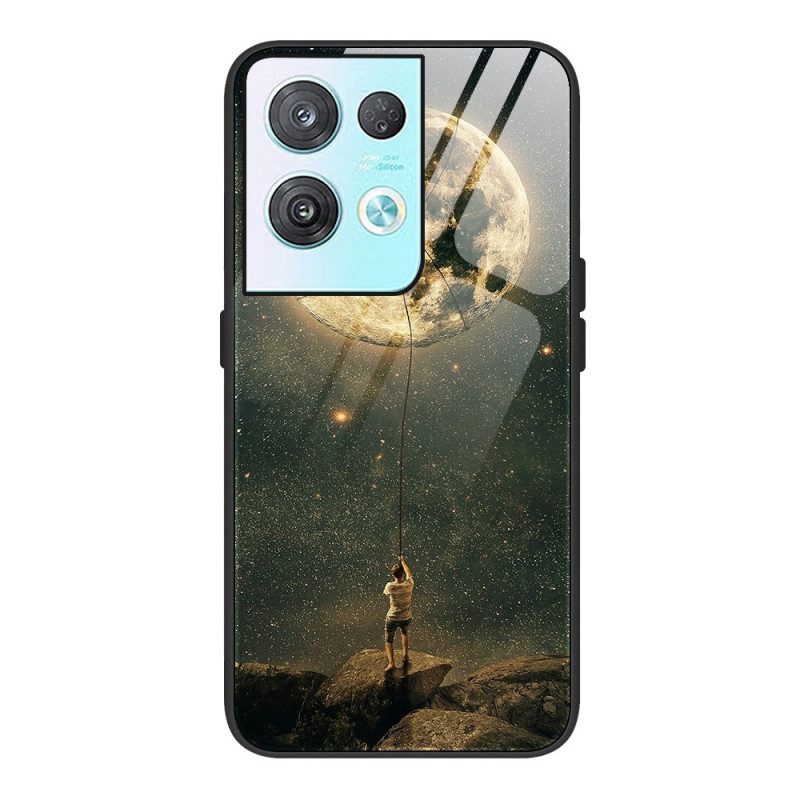 Cover Oppo Reno 8 Luna Uomo In Vetro Temperato